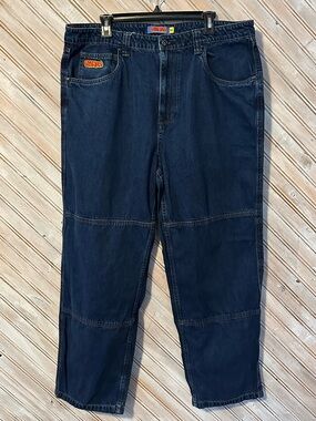 Empyre Dark Blue Relaxed Jeans with Patch Accent